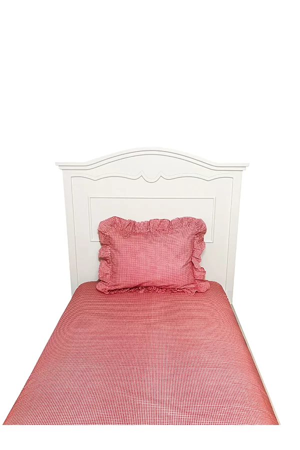 Country Ruffled Sheet Set Red Plaid - Image 4